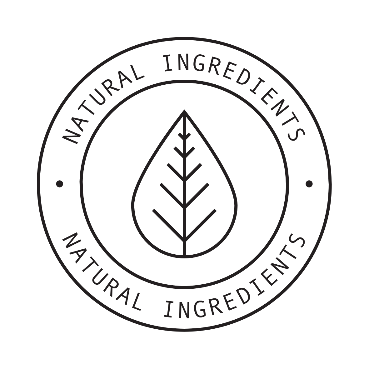 Natural ingredients round icon
