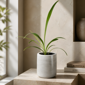 Spider plant in handmade artisan pot